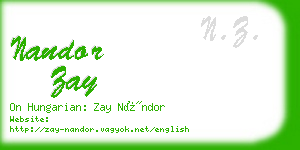 nandor zay business card